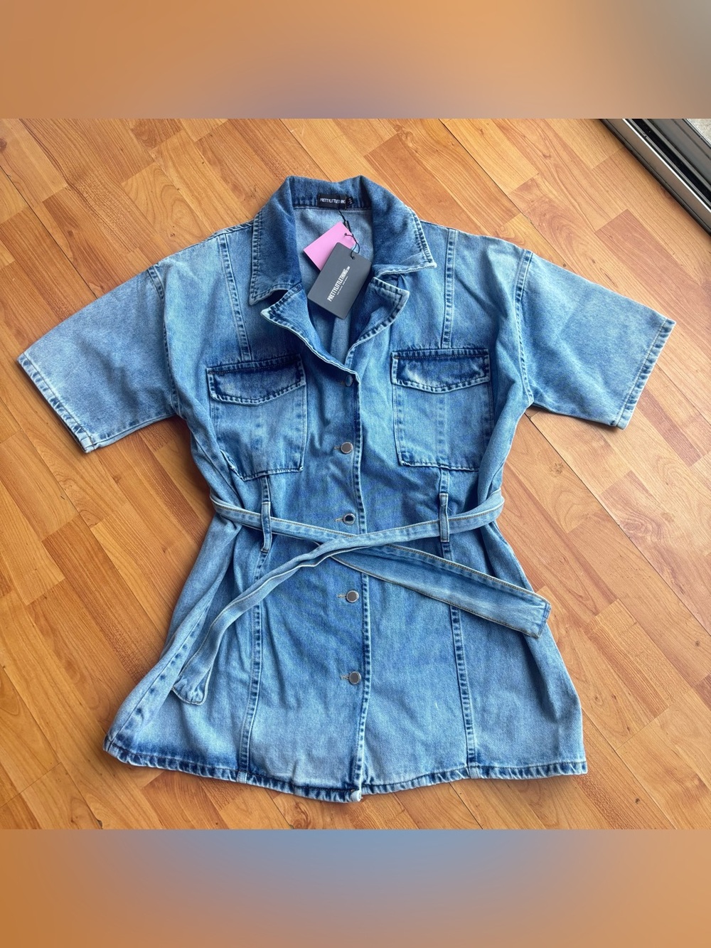 PrettyLittleThing Blue Denim Dress